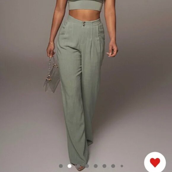 JLUXLABEL Pants - JLUXLABEL Sage Thea Linen Blend Pants Size Small